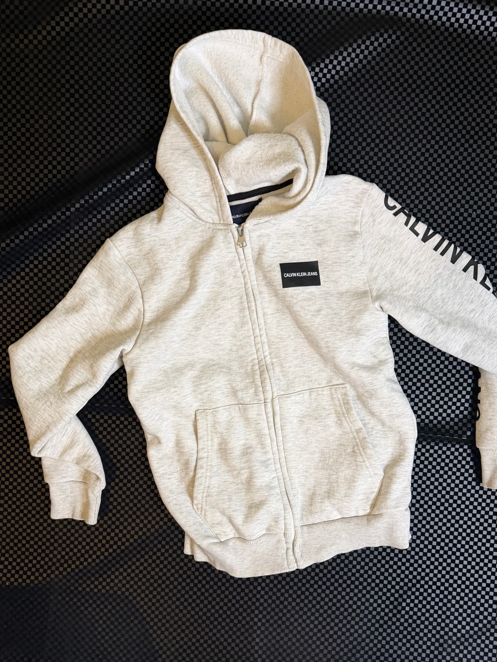 Calvin Klein Jeans Kids Heather Gray Full-Zip Hoodie